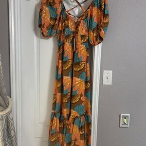 NWT- Bohemian Floral Maxi Dress